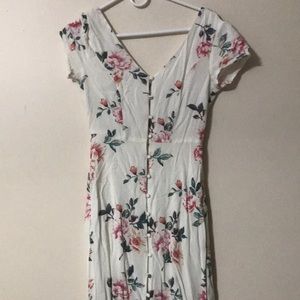 Long white flowery dress